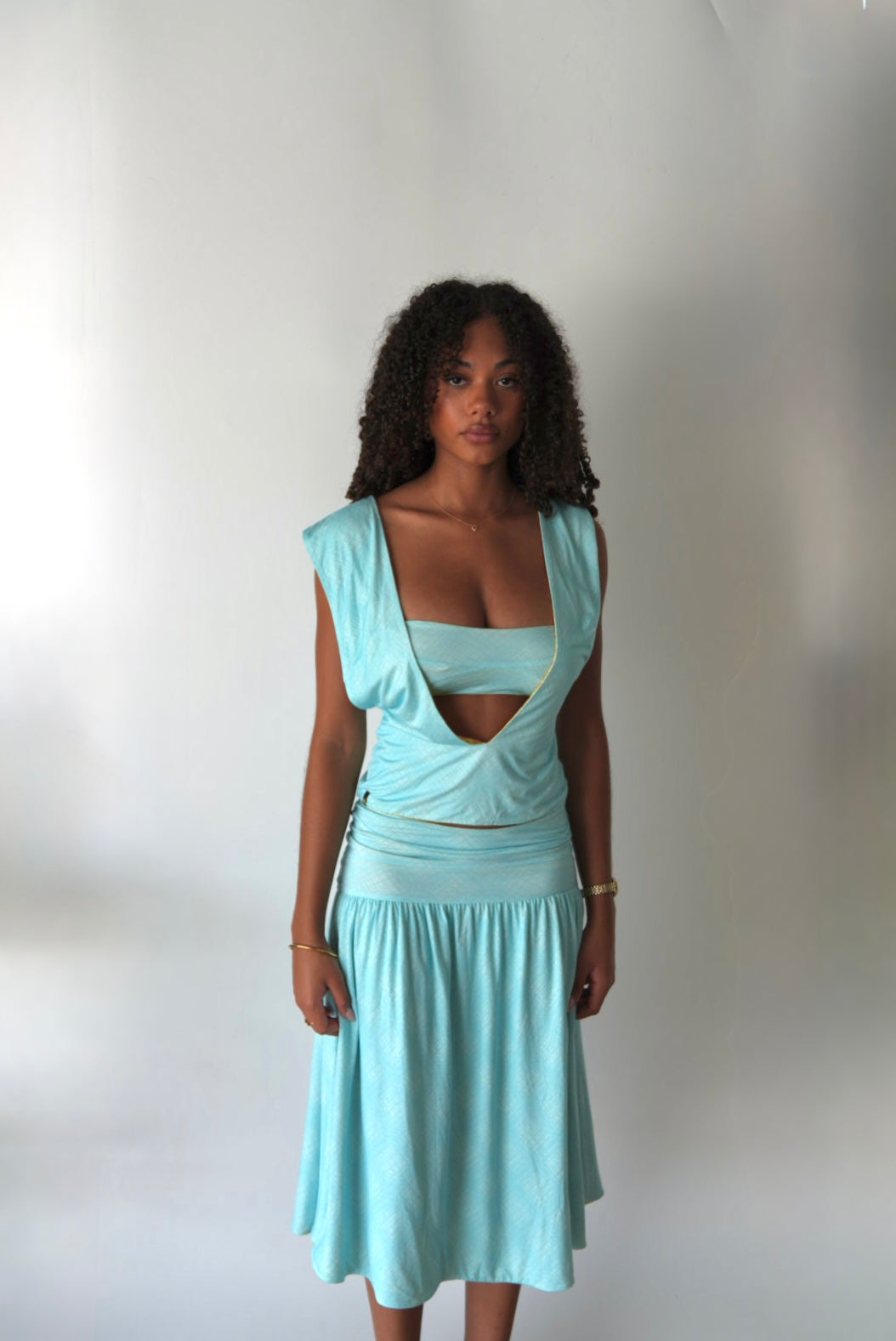 Gianna Top yellow & Aqua