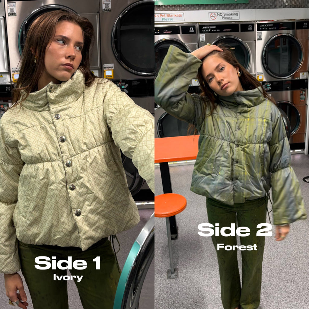 Maude Ivory & Forest Cotton Jacket