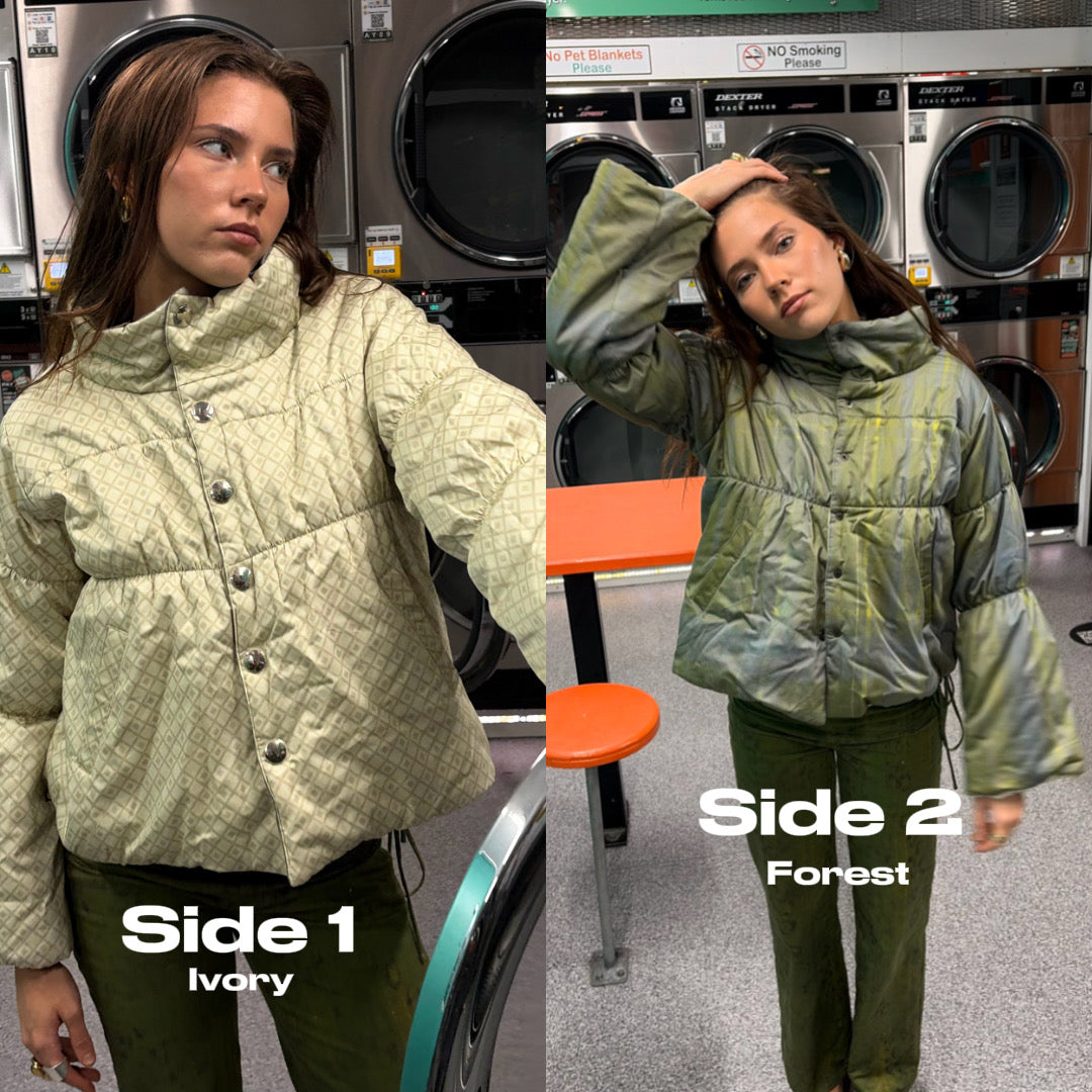 Maude Ivory & Forest Cotton Jacket