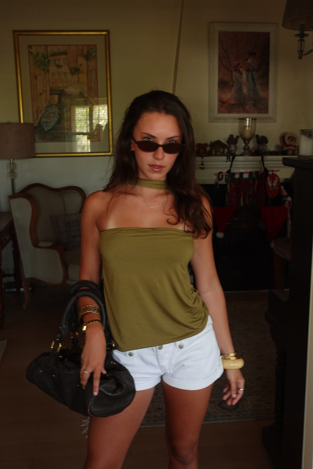 June Top Brown & Olive