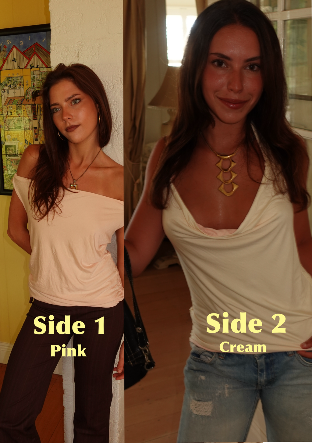 June Top Cream & Pink
