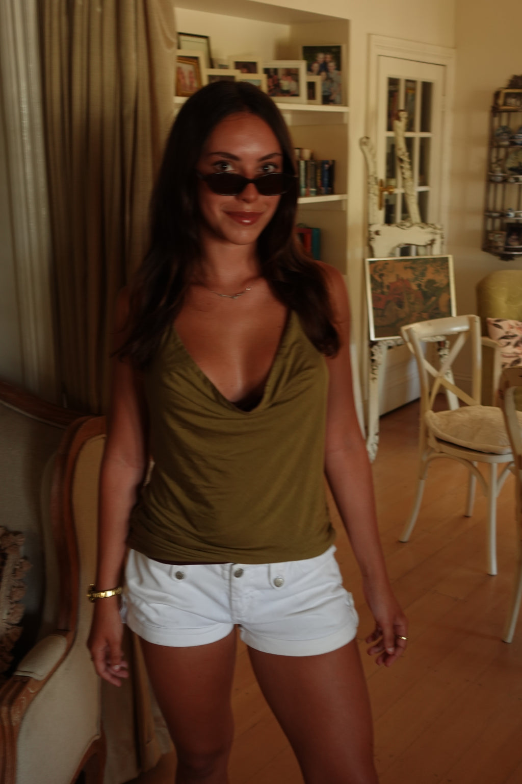 June Top Brown & Olive